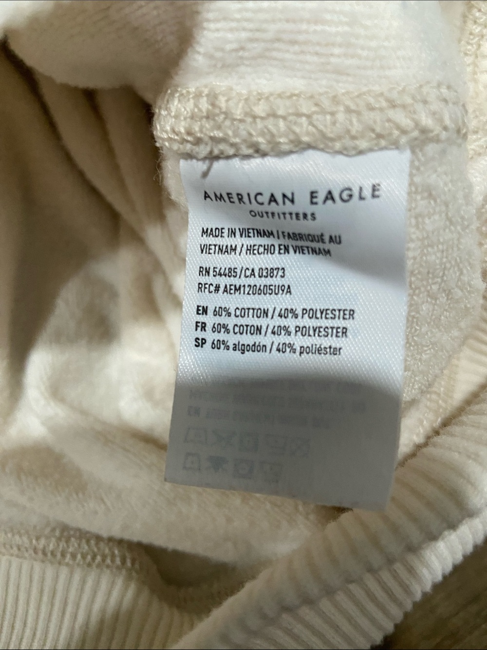 aerie Cream Button-Front Henley Sweatshirt - Picture 3 of 7